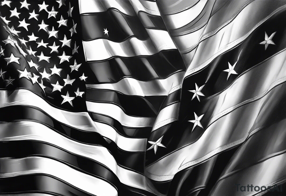 Realistic Military american flag tattoo idea