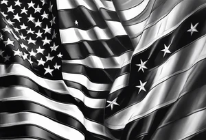 Realistic Military american flag tattoo idea
