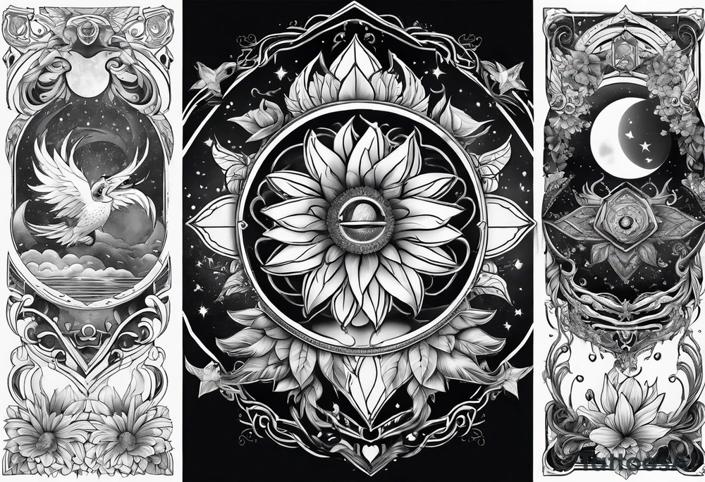 Celestial forms of life tattoo idea
