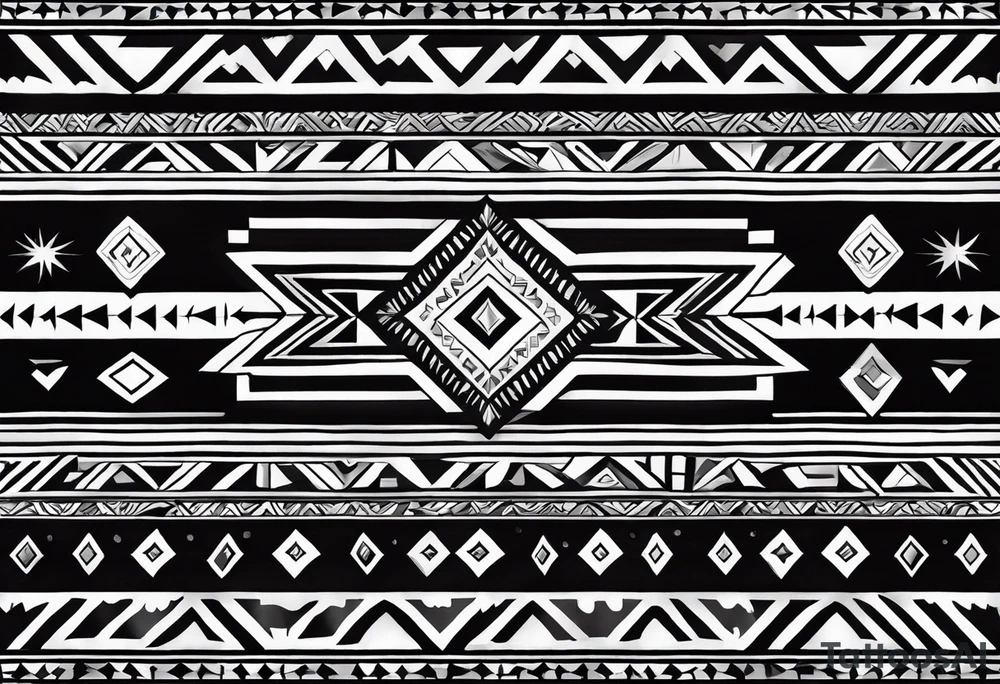 Geometric navajo rug pattern tattoo idea