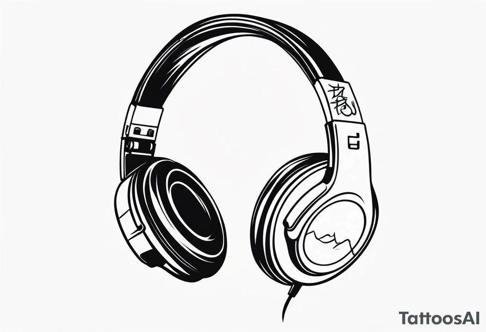 Headphones with L and R tattoo idea