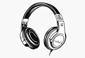 Headphones with L and R tattoo idea