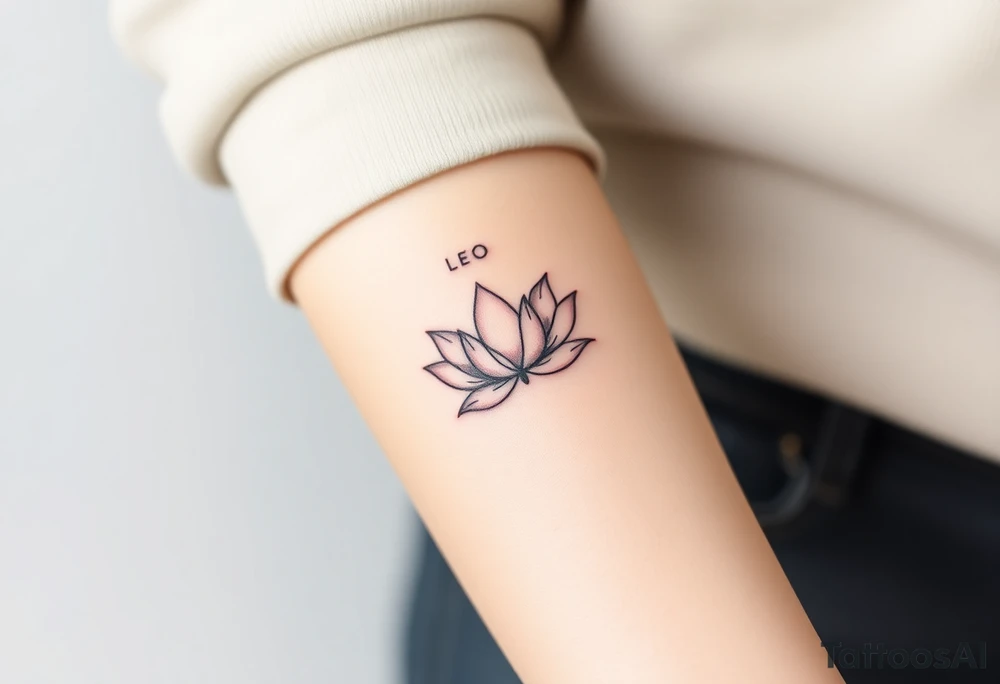 Lotus and Leo symbol tattoo idea