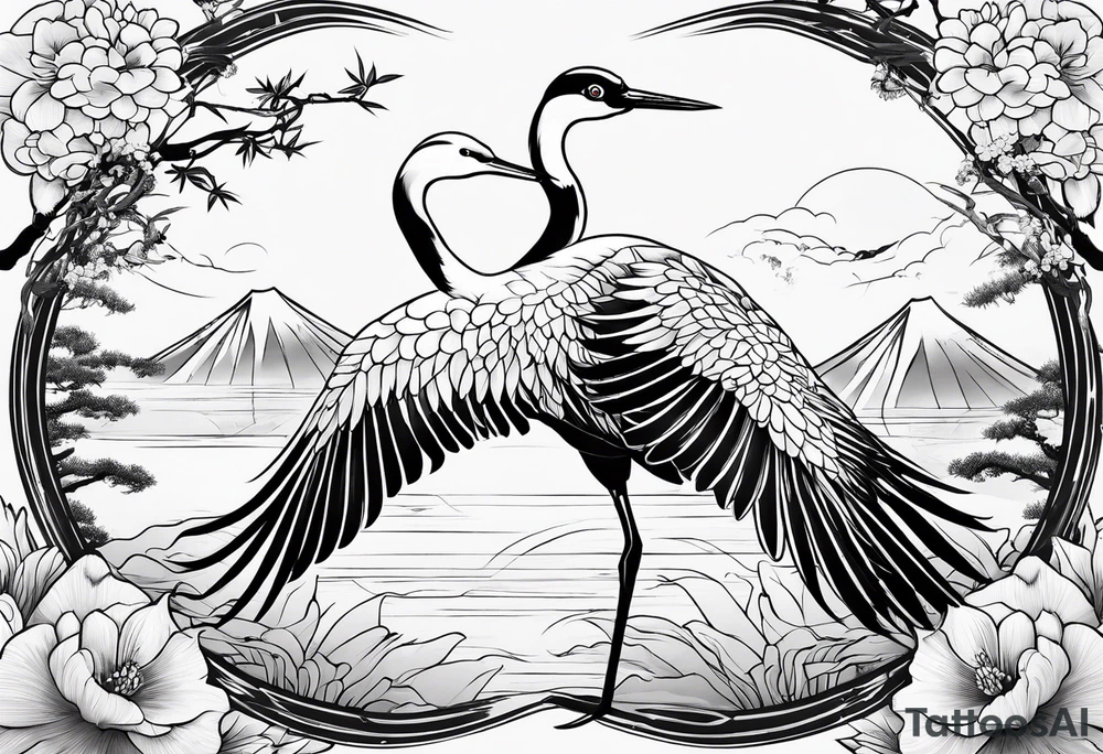 Japanese crane tattoo idea