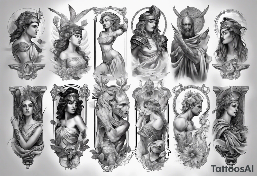Greek mythology sleeve tattoo idea