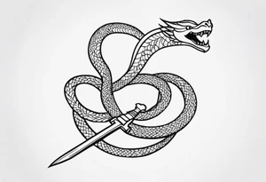 serpent wrapped around sword tattoo idea