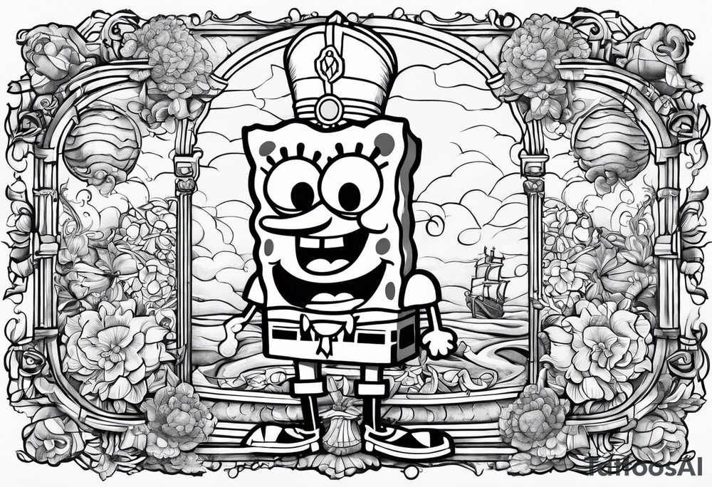 SpongeBob hanging with Marcus Aurelius tattoo idea