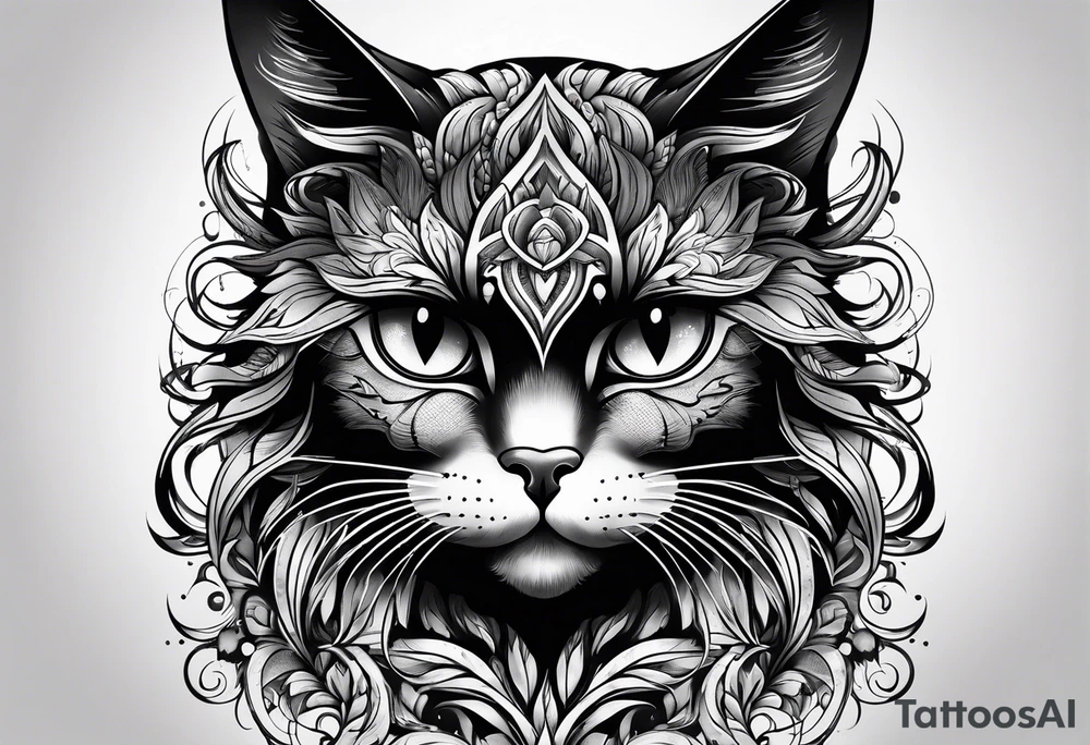 black cat tattoo idea