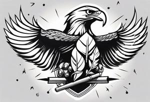 Eagle with a joint in its mouth tattoo idea