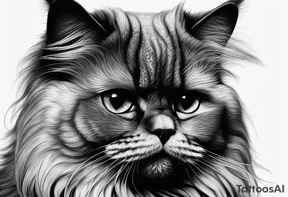 persian cat tattoo idea