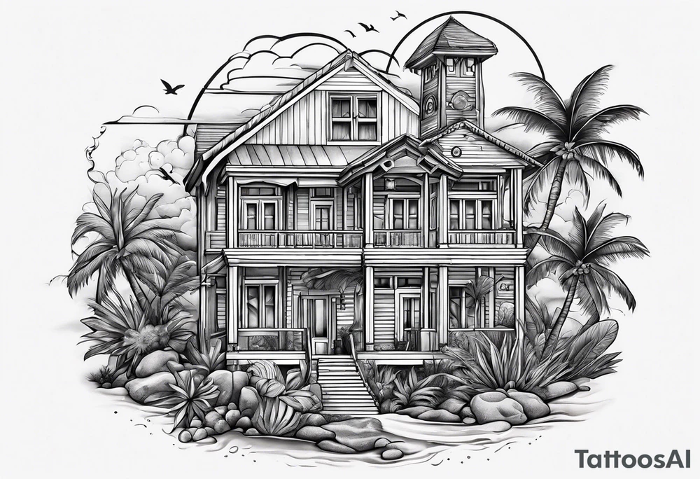 Beach house tattoo idea