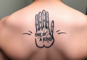 Finger Print That Says 1NE OF A KIND in the middle tattoo idea