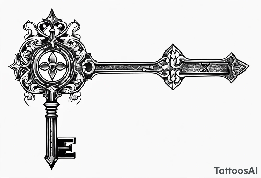 Kingdom hearts key blade tattoo idea