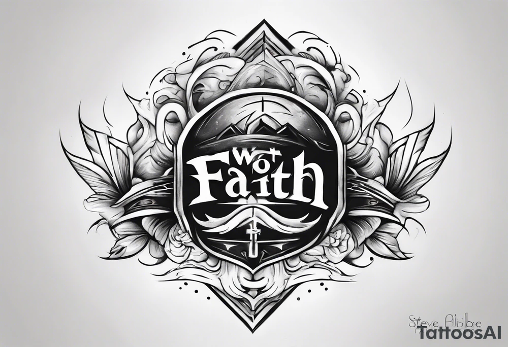 Horizontal inner bicep tattoo. “walk by faith, not by sight” modern tattoo tattoo idea