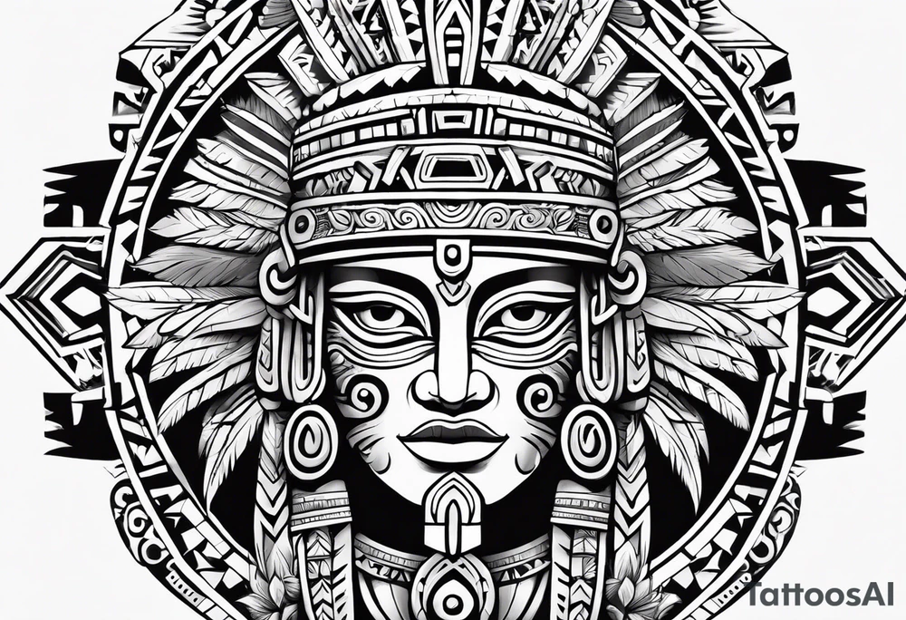 Simple Aztec tribal for left shoulder tattoo idea