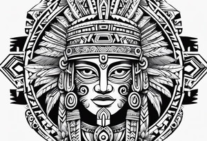 Simple Aztec tribal for left shoulder tattoo idea