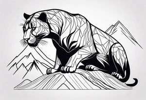 panther in mountains tattoo idea