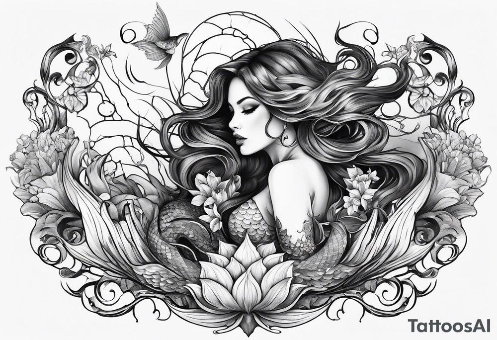 Mermaid full body tattoo idea
