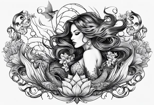 Mermaid full body tattoo idea