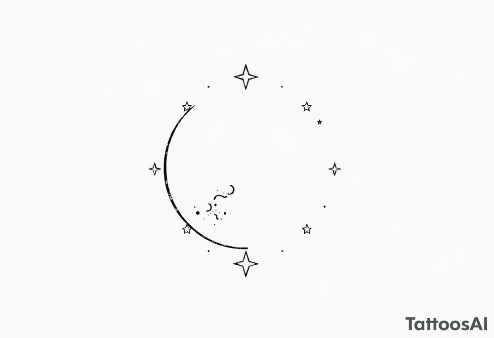 Moon and stars tattoo idea