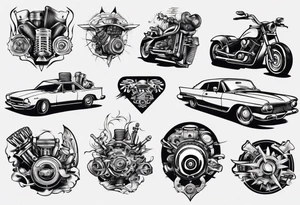 car engine tattoo idea