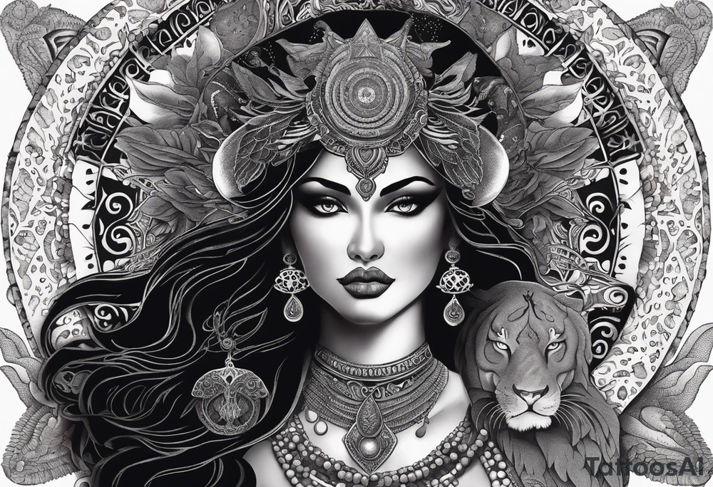 black kali, goddess pirate, alien, angel, pachamama, valkrye, warrior, flying, skull, lotus azul, wing, eagle, zenza resonance, stars, 5D, anahata chakra, death, durga, riding on a tiger, flying lady, kundalini, chest tatoo, samuri, rebel,serpent tattoo idea