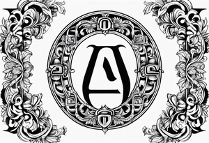 Greek Capital Letter Omega symbol black magic style tattoo idea