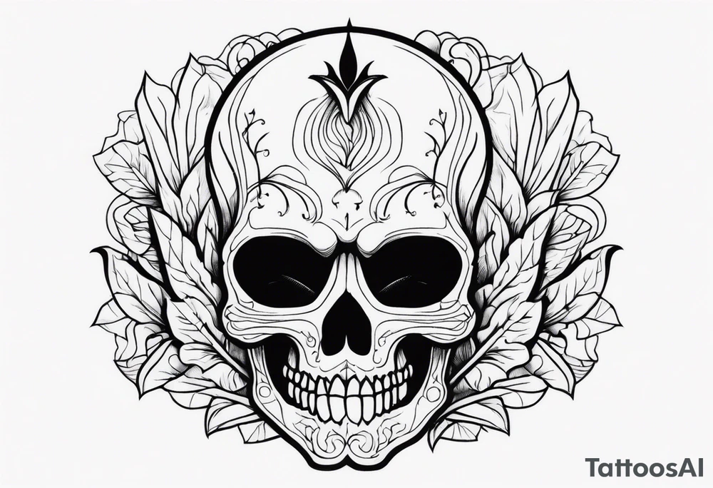 Scary skull tattoo idea