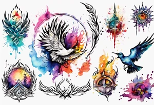 Paint spkatter inner peace tattoo idea