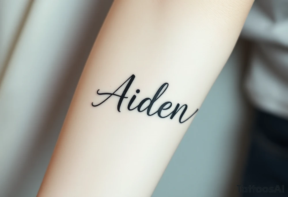 The name Aiden with a theme of love tattoo idea