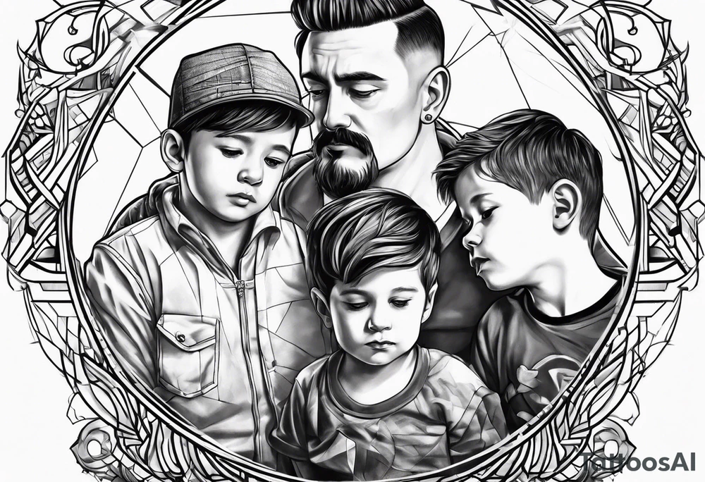 father and his two boys tattoo idea
