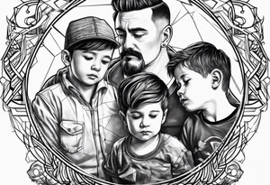 father and his two boys tattoo idea