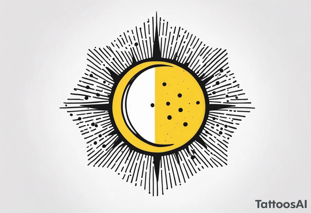 simple sunshine made of black dots tattoo idea