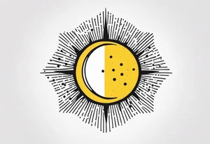simple sunshine made of black dots tattoo idea