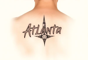 Atlanta themed leg sleeve tattoo idea