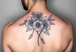 Floral tattoo showing the dissonance between a people pleaser and a rebel tattoo idea