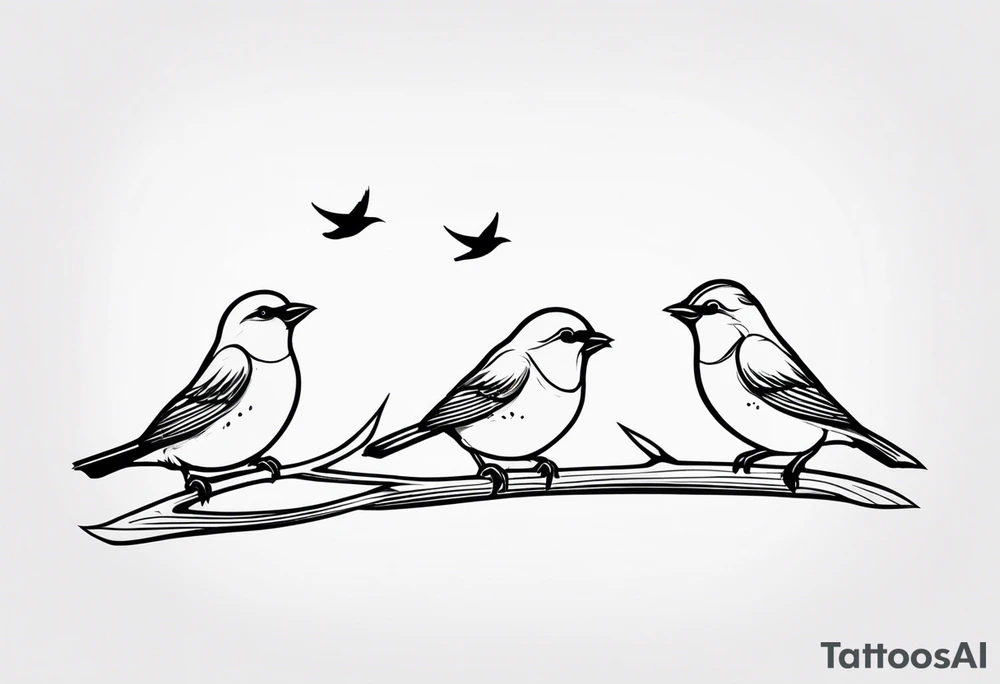 Four little birds... two of them are flying tattoo idea Four little birds... two of them are flying tattoo idea