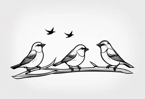 Four little birds... two of them are flying tattoo idea