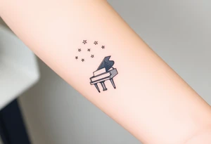 grand piano under stars tattoo idea
