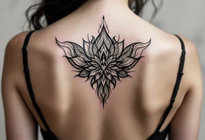 Fine thin lines very small minimalist tattoo combo of phenix and lotus tattoo idea