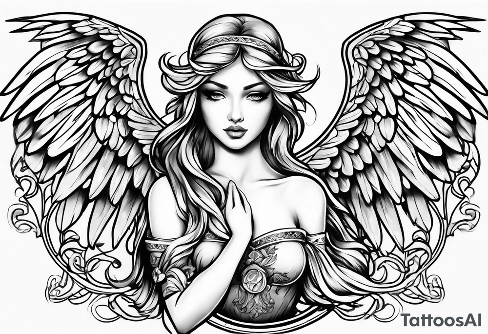Naked angel tattoo idea