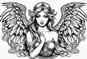 Naked angel tattoo idea