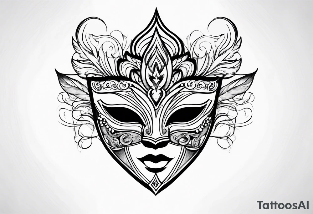 Male masquerade mask with smoke tattoo idea