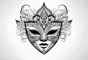 Male masquerade mask with smoke tattoo idea