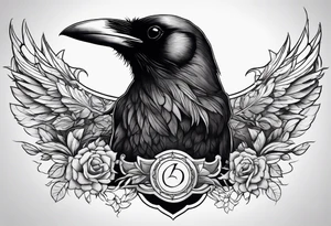 A raven on the chest tattoo idea