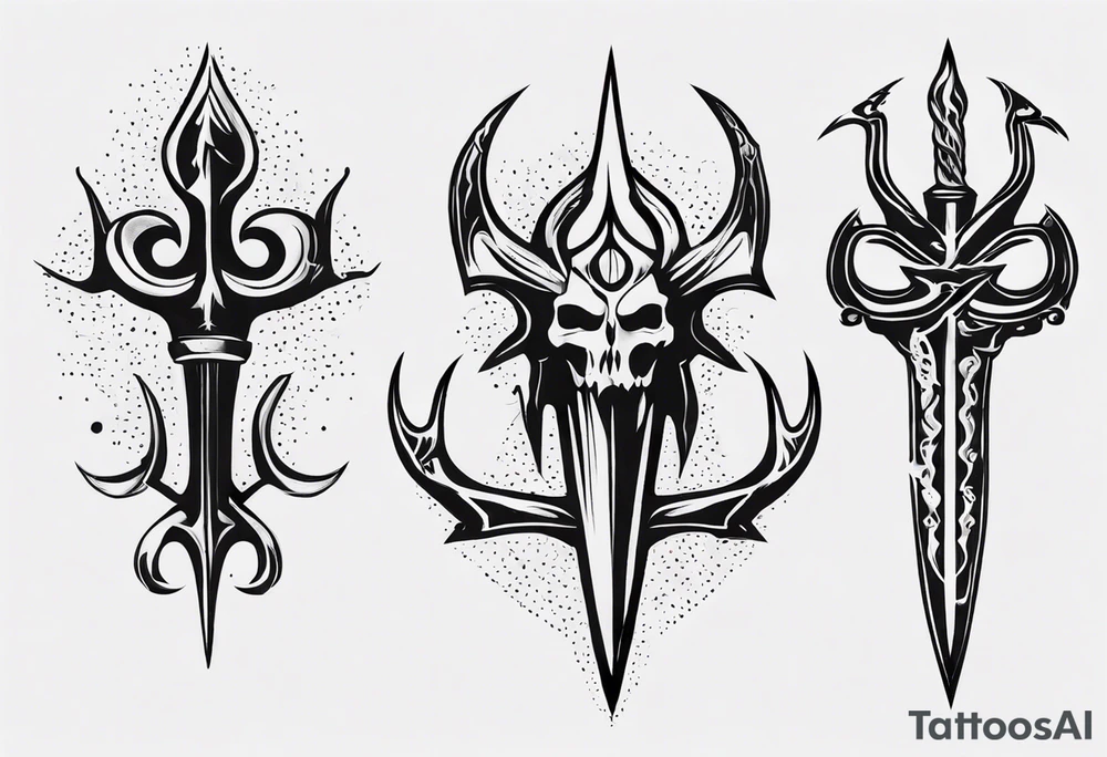 poseidons trident tattoo idea