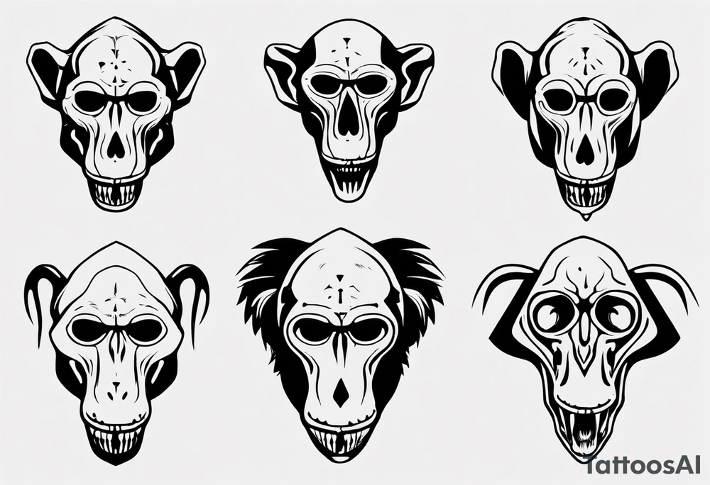baboon skull tattoo idea