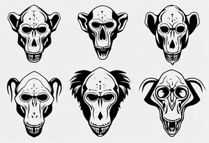 baboon skull tattoo idea