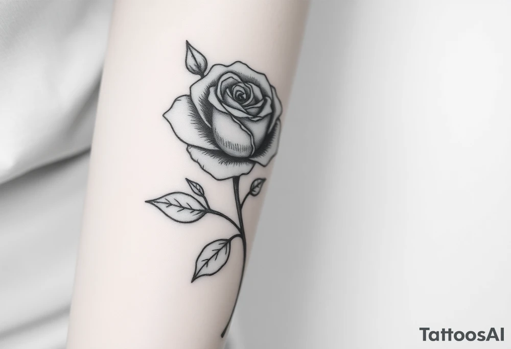 Rose flower and the stem is the word nanny tattoo idea