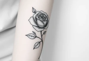 Rose flower and the stem is the word nanny tattoo idea